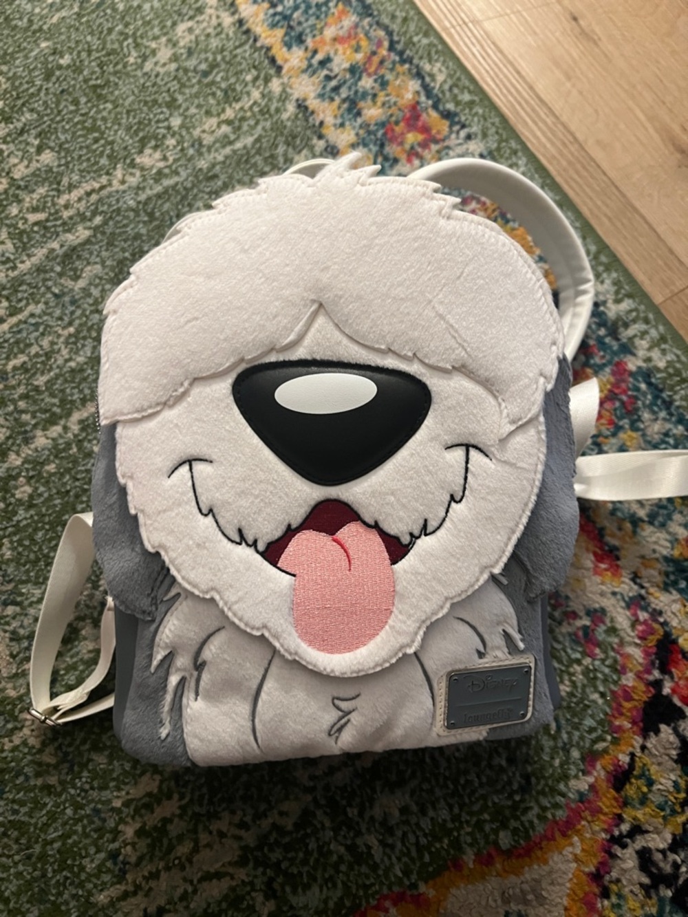 Loungefly White Gray Max Plush Dog Face Mini Little Mermaid Backpack